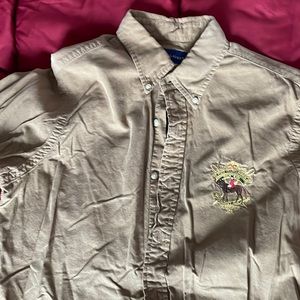 Brown Corduroy Polo Dress Shirt! Size M!